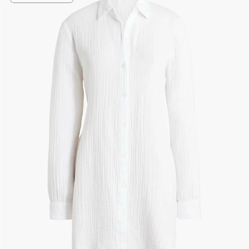 Button-down gauze tunic cover-up